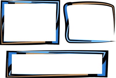 mavi kahverengi renkli çizgi film biçimi yakıt ikmal çerçeveleri ayarlandı