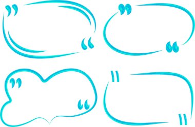 Açık mavi renkli karalama alıntıları seti