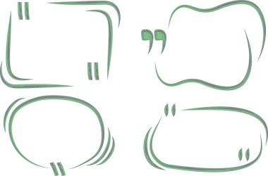 yeşil gri renkli el çizgileri farklı çerçevelerden alıntılar yapıyor