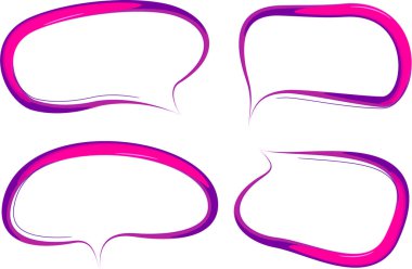 pembe mor renkli sanat anahatları soyut konuşma baloncukları seti