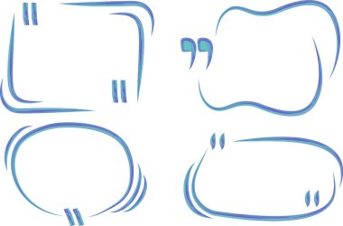 mavi renkli el çizimleri farklı çerçevelerden alıntılar yapıyor