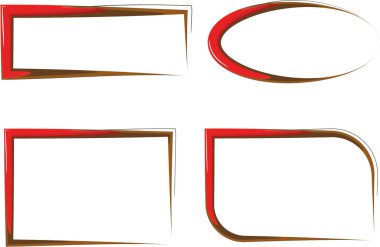 kırmızı kahverengi renkli soyut sanat çerçeveleri koleksiyon şekilleri