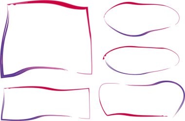 mor, kırmızı, ince, düzensiz, soyut çerçeveler.