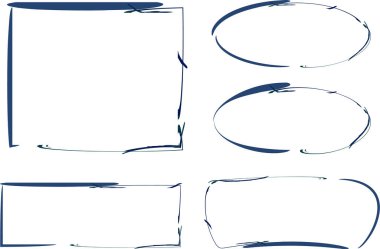 mavi yaratıcı soyut çizgi sanat çerçeveleri koleksiyonu