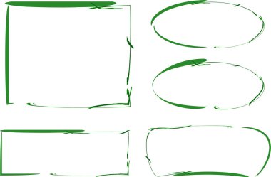 yeşil yaratıcı soyut çizgi sanat çerçeveleri koleksiyonu