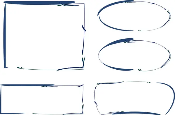 mavi yaratıcı soyut çizgi sanat çerçeveleri koleksiyonu