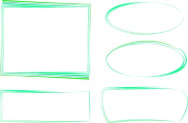 Nane yeşili renkli çizgi sanat soyut çerçeve koleksiyonu