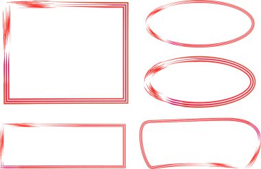 kırmızı renkli geometrik soyut çerçeve koleksiyonu