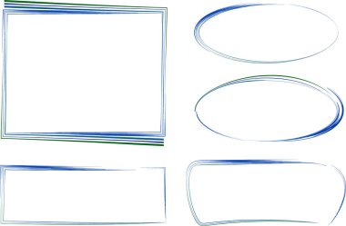 mavi renkli çizgi sanat soyut çerçeve koleksiyonu