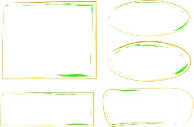 turuncu yeşil renkli ince çizgili sanat çerçeveleri koleksiyonu