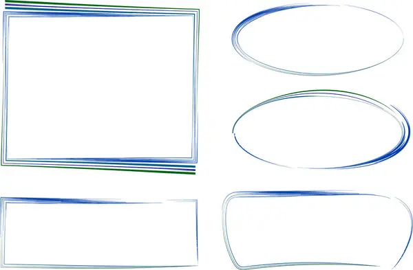 mavi renkli çizgi sanat soyut çerçeve koleksiyonu