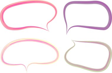 Pastel renkler farklı parlak kalın ana hatlı konuşma baloncukları ayarlandı