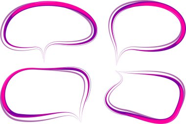 pembe mor renkli soyut ana hatlı sanat konuşma baloncukları seti