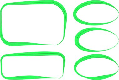 açık yeşil kıvrımlı şekiller düzensiz çerçeve koleksiyonu