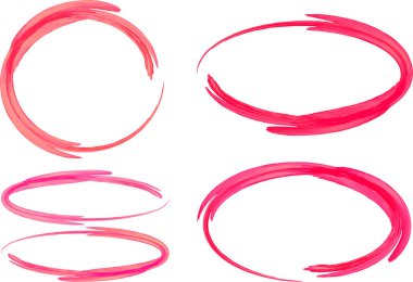 pembe gölgeler renkli sanat dekoratif anahat daire ovalleri seti