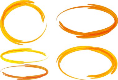 turuncu renkli sanat dekoratif çember ovalar seti