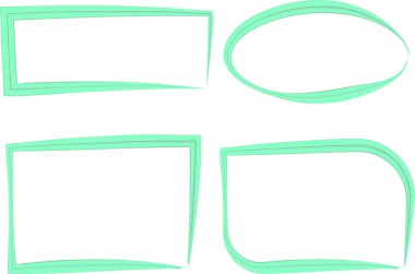 açık renkli yeşil nane rengi düzensiz dış hat farklı şekiller çerçeve koleksiyonu