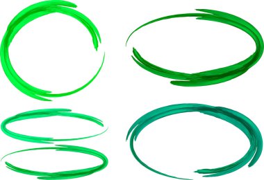 yeşil gölgeler renkli sanat dekoratif anahat daire oval seti