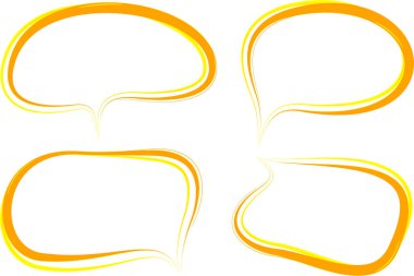 turuncu sarı renkli soyut özet konuşma baloncukları ayarlandı