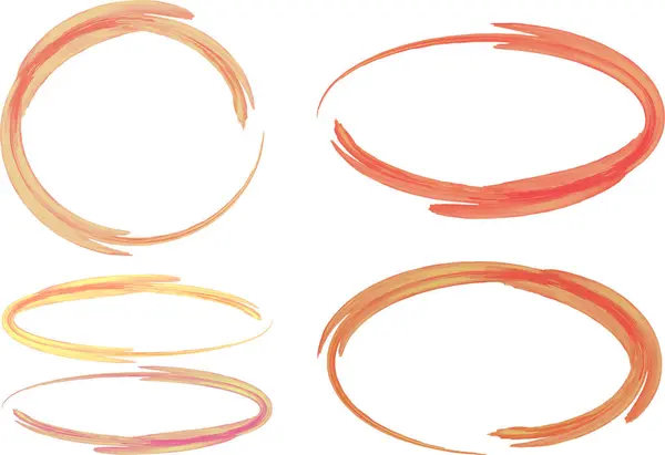 hafif sıcak renkler sanat dekoratif anahat çember ovaller ayarlandı