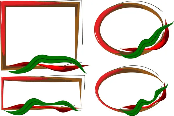 kırmızı yeşil kahverengi soyut dekoratif sanat çerçeveleri koleksiyonu