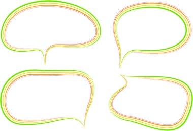 çok renkli soyut sanat çizgisi karalama konuşma baloncukları ayarlandı