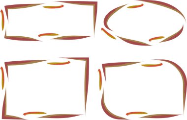 açık kahverengi turuncu yeşil karışım soyut sanat çizgileri çerçeve şekilleri koleksiyon