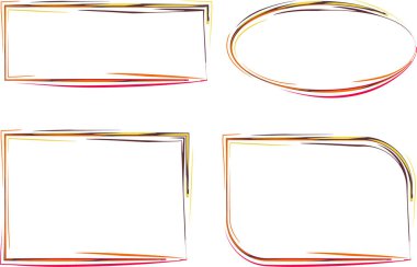 renkli soyut çizgi sanat çerçeveleri kenarlıkları ayarlandı