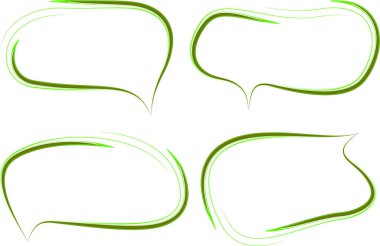 Parlak yeşil sanat eseri ana hatları konuşma baloncukları seti