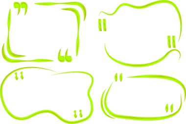 parlak yeşil renkli metin kutusu dekoratif çerçeveleri seti