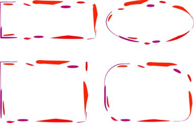 kırmızı mor renkli soyut noktalı çizgi desen çerçevelerini şekillendirir