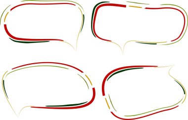 soyut renkli çizgi sanat desenli konuşma baloncukları ayarlandı