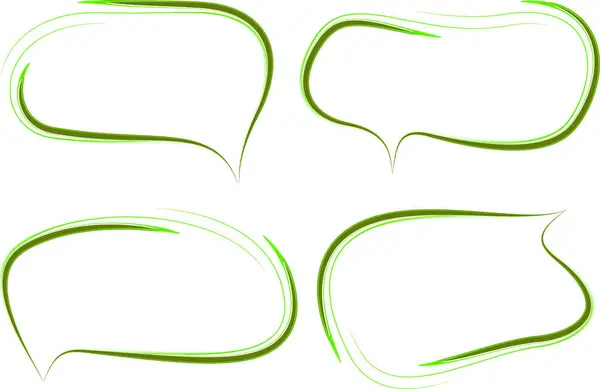 Parlak yeşil sanat eseri ana hatları konuşma baloncukları seti