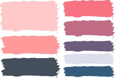 pembe mavi renkler palet soyut sancaklar fırça darbeleri ayarlandı