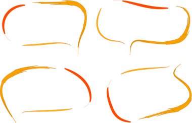 turuncu sarı soyut vuruş konuşma baloncukları ayarlandı