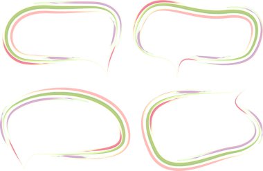 Hafif pastel fırça darbeleri sanat çizgisi konuşma baloncukları