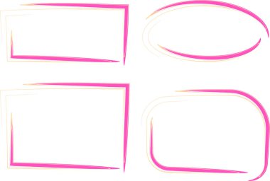 açık pembe bej renkli çizgi soyut çerçeve seti