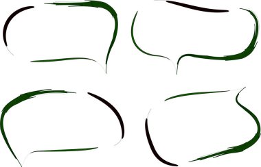 koyu yeşil renkli soyut vuruş konuşma baloncukları ayarlandı