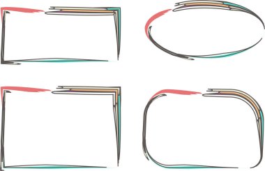 açık renkli soyut çizgi film stili çerçeve koleksiyonu