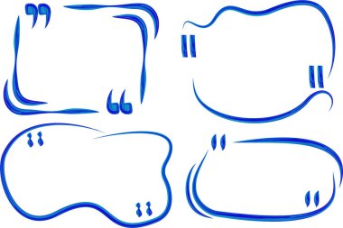 mavi renkli metin kutusu dekoratif çerçeveler seti