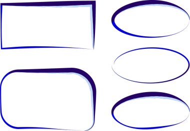 parlak mavi renkli soyut geometrik çerçeveler ayarlandı