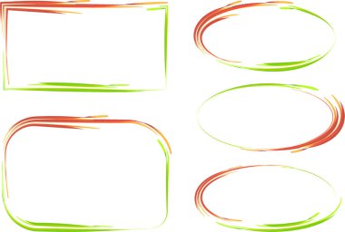 parlak yeşil dekoratif sanat çizgisi desenleri koleksiyon şekilleri