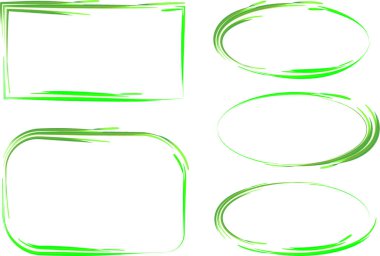 parlak yeşil dekoratif sanat çizgisi desenleri koleksiyon şekilleri