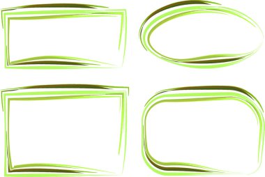 yeşil renkli fırça soyut çizgi çerçevelerini yakar