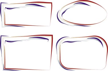 koyu mavi soyut karalama çizgisi eğrisi çerçeveleri ayarlandı