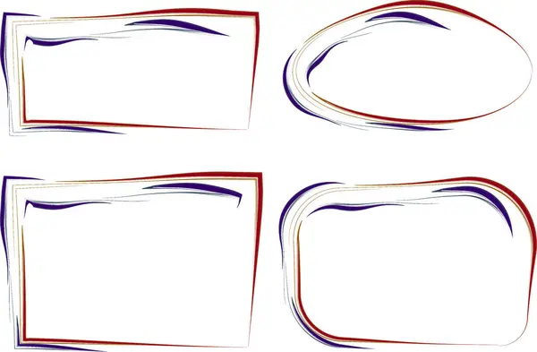 koyu mavi soyut karalama çizgisi eğrisi çerçeveleri ayarlandı