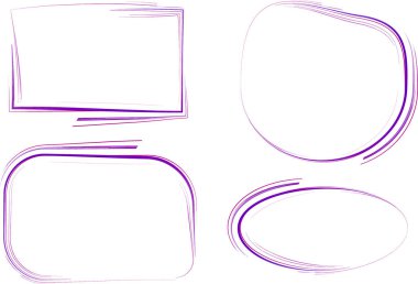 pembe mor renkli karalama eğrisi karalama çerçevesi şekilleri ayarlandı