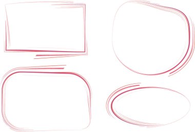 kırmızı pembe renkli karalama eğrisi karalama çerçevesi şekilleri ayarlandı