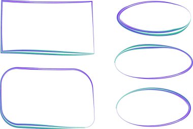 mavi yeşil desenli kıvrımlı çerçeve şekilleri koleksiyonu