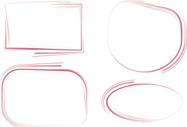 kırmızı pembe renkli karalama eğrisi karalama çerçevesi şekilleri ayarlandı